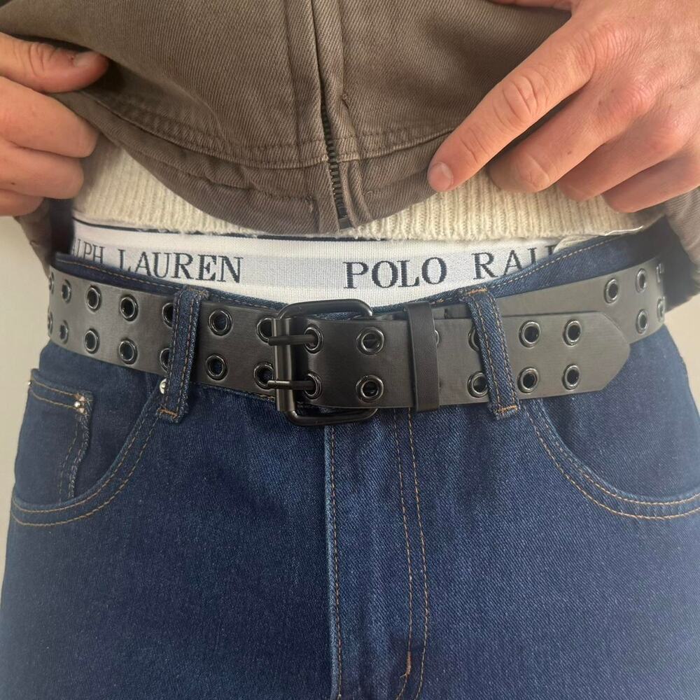 Y2K Black Belt with Black Hole Studs